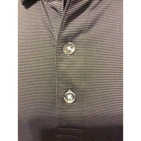 Callaway Opti-Dri Mens Black Grey Striped Short Sleeve Golf Polo Shirt Medium M - Picture 3 of 10